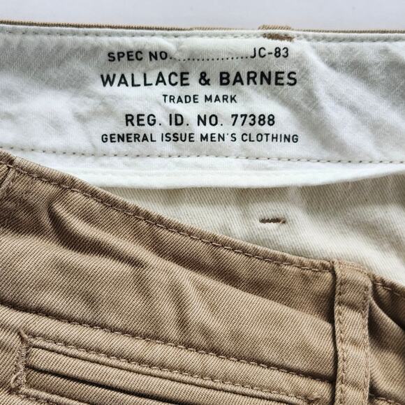 Wallace & Barnes Field Shorts Size 35 Tan Khaki Cotton Chino - Picture 3 of 7